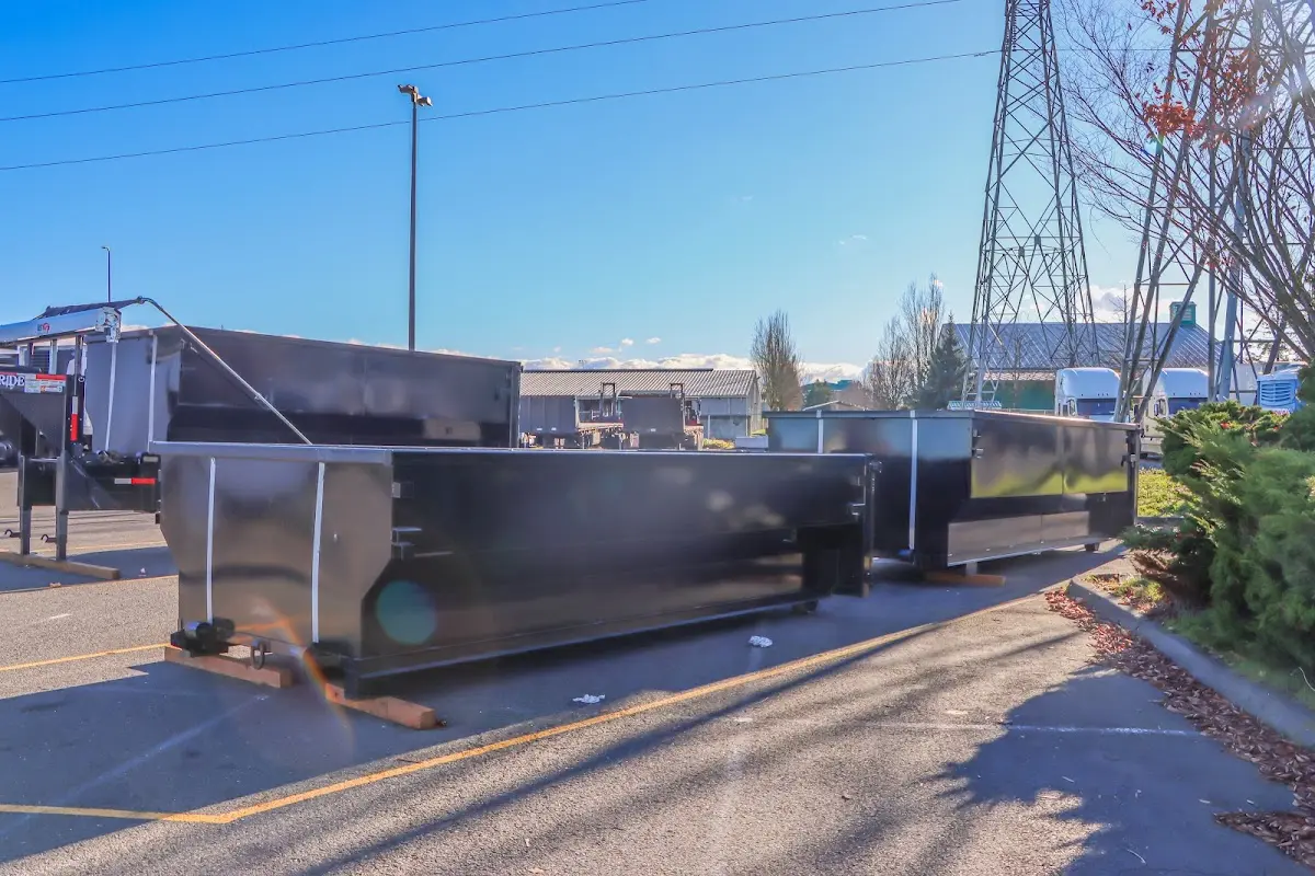 Roll-off dumpster ready for waste disposal at job site for Construction Dumpster Rental in Meadowbrook